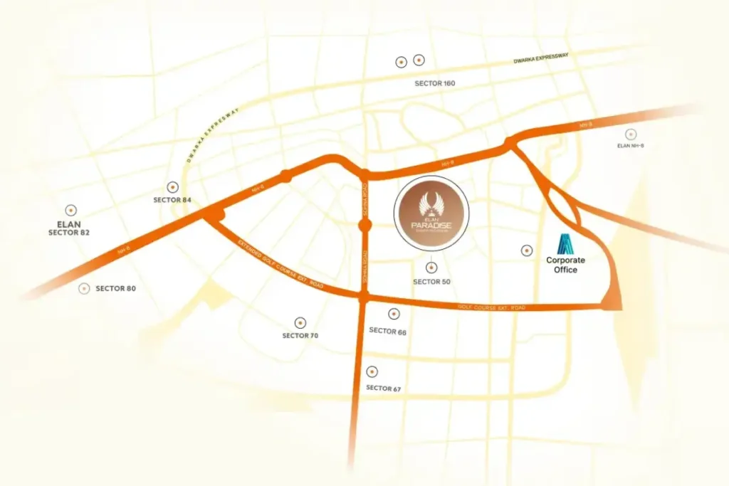 Elan Paradise Gurgaon map